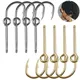 20Pcs Fish Hook Hat Clip Hats Pins for Men Gold/Black Bent Circle Fishing Hooks hat pins for craft