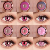Bio-Essenz rosa Linsen 1 Paar farbige Kontaktlinsen für Augen Anime Zubehör Anime Linsen Cosplay
