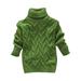 Baby Sweatshirt Toddler Boys Girls Children s Winter Sweater Solid Color Turtleneck Knitted Top Stretch Shirt For Babys Clothes Toddler Sweatshirt Green 14