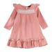 YDOJG Dresses For Girls Toddler Kids Child Baby Patchwork Long Ruffled Sleeve Pincess Dress Outfits For 6-8 Years