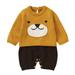 Baby Sweatshirt Boy Girl Cartoon Bear Knitted Sweater Baby Jumpsuit Romper Cotton 1 Piece Outfits Clothes Toddler Sweatshirt Yellow 68