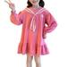 YDOJG Dresses For Girls Toddler Children Kids Long Sleeve Cute Cartoon Sweatshirt Dress Princess Dress Outfits Clothes For 4-5 Years