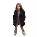 HAOTAGS Girls Dress Coat Kids Peacoat Jacket Fall Winter Trench Coats Overcoat Jacket Black Size 18-24 Months