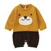 Baby Sweatshirt Boy Girl Cartoon Bear Knitted Sweater Baby Jumpsuit Romper Cotton 1 Piece Outfits Clothes Toddler Sweatshirt Yellow 86