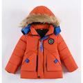 HAOTAGS Toddler Girls Faux Fur Collar Jacket Hooded Coat Thicken Winter Outwear for Kids Orange Size 2-3 Years