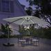 Clihome 10*13ft Double Top Cantilever Umbrella with LED Lights Rectangular Crank Market Umbrella