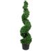 5' Artificial Cedar Spiral Topiary Tree in Black Pot Unlit - 12