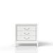 Renascence 3-Drawer Solid Wood Nightstand with USB Port, Pearlized White