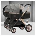 Foldable Twins Strollers Detachable Baby Carriage Side by Side Double Infant Stroller Twin Baby Pram Stroller,Lightweight Double Seat Tandem Stroller with Adjustable Backrest (Color : Gray)