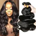 Body Wave Bundles Human Hair Brazilian Virgin Hair Bundles Full Head Weave Bundles Human Hair Natural Black Color Can be Dyed 3 Bundles Total 300g 12 12 12 Inch