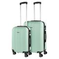 ITACA - Set of Two Rigid Travel Cases 4 Wheels Trolley 55/65 cm ABS. Resistant and Light. Padlock Handles. Small Cab Low Cost Ryanair and Medium. Student. 771115, Mint