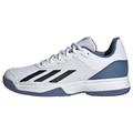 adidas Courtflash Tennis Shoes Sneaker, Cloud White/Core Black/Crew Blue, 1 UK Child