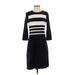 Talbots Casual Dress - Sweater Dress: Black Color Block Dresses - Women's Size Small Petite