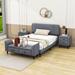 Ebern Designs Samarinda Upholstered Platform Bedroom Set Upholstered in Gray | 42 H x 64 W x 84 D in | Wayfair 86D12C790A084D39A51CB8B8940085B8