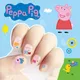 Peppa Pig Nail Sticker Children's Cartoon Doll Makeup Toy Nylon Sticker Kawaii Girl Birthday Gift