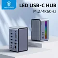 Hagibis USB C Docking Station with Dual HDMI-compatible M.2 SSD Enclosure Ethernet 100W PD USB Hub