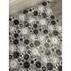 "1m black/white clock print PVC fabric wipe clean 58\""