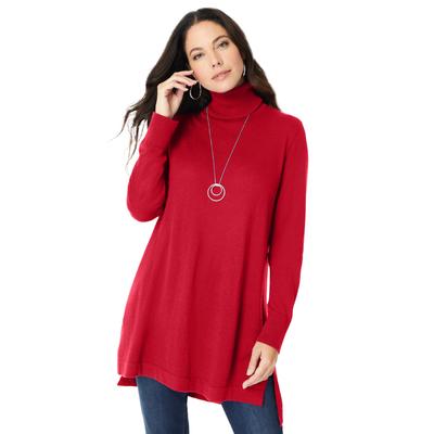 Plus Size Women's CashMORE Collection Turtleneck by Roaman's in Classic Red (Size 22/24)