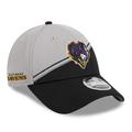 Men's New Era Gray/Black Baltimore Ravens 2023 Sideline 9FORTY Adjustable Hat