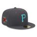 Men's New Era Graphite Pittsburgh Pirates Print Undervisor 59FIFTY Fitted Hat