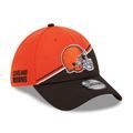 Men's New Era Orange/Brown Cleveland Browns 2023 Sideline 39THIRTY Flex Hat