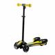 ARA CHOICE Kids 3 Wheel Push Scooter with Spray Smoke LED Light Music Rechargeable Battery Super Space Smoking Rocket Scooter For Boys and Girls-Galactic LED wheels and headlight. (Yellow)