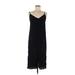 Topshop Casual Dress - Slip dress: Black Solid Dresses - Women's Size 8