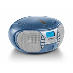 Kärcher Karcher RR 5025-C tragbares CD Radio (CD-Player, UKW Radio, Batterie/Netzbetrieb, AUX-In) blau