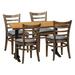 4-person Dining Set - Cherry Top W/Ladder Back Side Chair Wood/Upholstered in Brown Restaurant Furniture by Barn Furniture | Wayfair