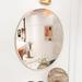 Modern Matte Gold Round Wall Mirror - Metal Framed Circle Mirror for Bathroom and Living Room Decor