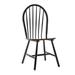 Nova 18 Inch Windsor Dining Chair, Set of 2, Farmhouse Style, Black, Brown