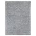 Shahbanu Rugs Goose Gray, Tone on Tone, Oushak Design, Silk with Textured Wool, Hand Knotted, Oriental Rug (9'0" x 12'0")