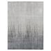 Shahbanu Rugs Medium Gray, Vertical Ombre Design, Pure Silk, Hand Knotted, Oriental Rug (9'0" x 11'10") - 9'0" x 11'10"