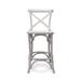 Rhy 24 Inch Counter Stool Chair, Set of 2, Crossbuck Backrests, Crisp White