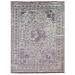 Shahbanu Rugs Ivory, Wool and Silk, Handmade, Broken and Erased Persian Medallion Design, Oriental Rug (9'2" x 12'1")