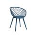 George Oliver Masam Mini Chair for Indoors or Outdoors w/ Easy To Clean Surface & Steel Leg Frame Plastic in Blue | Wayfair