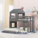 Wooden Twin Over Full Bunk Bed with Playhouse Design and Quality Construction