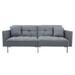 Adjustable Linen Upholstered Loveseat Sofa, Convertible Folding Tufted Futon Sofa Bed for Compact Living Space, Apartment, Dorm