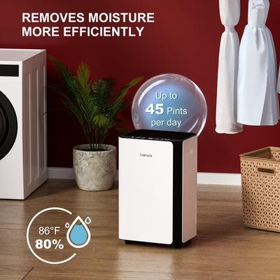 Edendirect 45 pt. 3,500 sq.ft. Intelligent Humidity Control Dehumidifier with Bucket