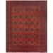 Shahbanu Rugs Blush Red, Afghan Andkhoy with Geometric Pattern, Pure Wool, Hand Knotted Oriental Rug (10'1" x 12'5")