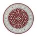 Shahbanu Rugs Burgundy Red, Soft Wool, Hand Knotted, Nain with All Over Flower Design, 250 KPSI, Round Oriental Rug (9'8"x9'8")