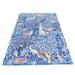 Shahbanu Rugs Boeing Blue, Birds of Paradise Tree of Life Afghan Peshawar, Wool, Hand Knotted, Oriental Rug (5'0" x 6'10")