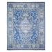 Shahbanu Rugs Steel Blue Anatolian Village Inspired with Large Medallions Vegetable Dyes Pure Wool Hand Knotted Rug (8'0"x10'1")