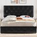 Red Barrel Studio® Bisan Storage Platform Bed Upholstered/Metal/Faux leather in Black | 44 H x 65 W x 83 D in | Wayfair