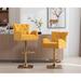 Rosdorf Park Verda Swivel Adjustable Height Stool Velvet/Metal in Yellow | 21.5 W x 22.75 D in | Wayfair E79289E2C0AE4DF2A6154DF520ED52F2