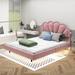 Ebern Designs Pannie Queen Smart LED Bed Frame Upholstered/Velvet in Pink | 44.9 H x 64 W x 84.3 D in | Wayfair B4D6F0D5D8E24E419E3654C8E77F3203