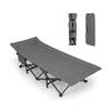 Costway Folding Camping Cot with Carry Bag Cushion and Headrest-Gray