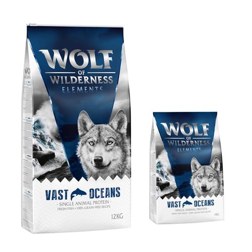 12 + 2 kg gratis! 14 kg Wolf of Wilderness Trockenfutter - Vast Oceans - Fisch (Monoprotein)