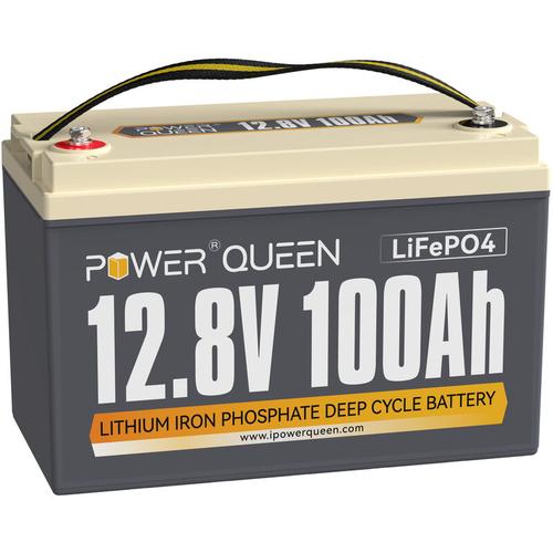 Batterie Lithium Akku LiFePO4 12,8V 100Ah Power Queen 1280Wh Lithium Batterie mit 100A bms, 4000+
