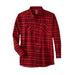 Men's Big & Tall Wrangler® flannel plaid shirt by Wrangler in Red Black (Size 5XL)